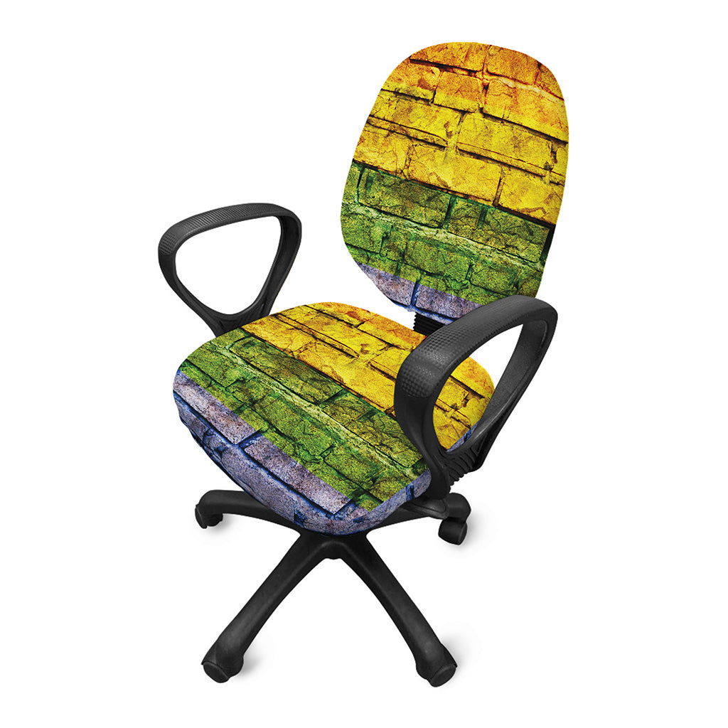 LGBT Pride Rainbow Brick Wall Print Office Chair Cover