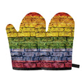 LGBT Pride Rainbow Brick Wall Print Oven Mitts