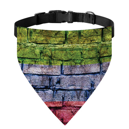 LGBT Pride Rainbow Brick Wall Print Over The Collar Dog Bandana