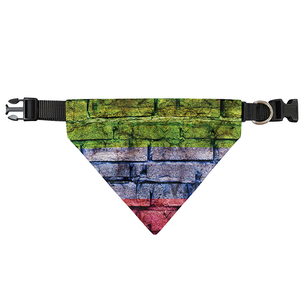 LGBT Pride Rainbow Brick Wall Print Over The Collar Dog Bandana