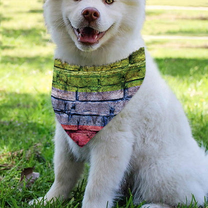 LGBT Pride Rainbow Brick Wall Print Over The Collar Dog Bandana