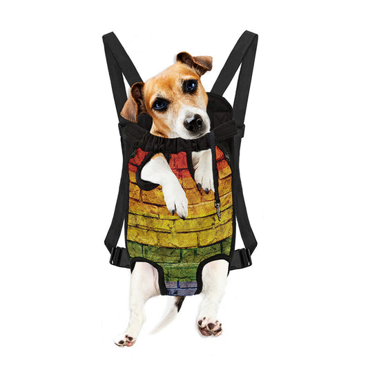 LGBT Pride Rainbow Brick Wall Print Pet Carrier Backpack