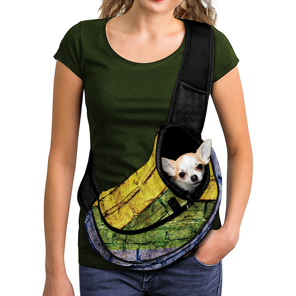 LGBT Pride Rainbow Brick Wall Print Pet Sling Carrier