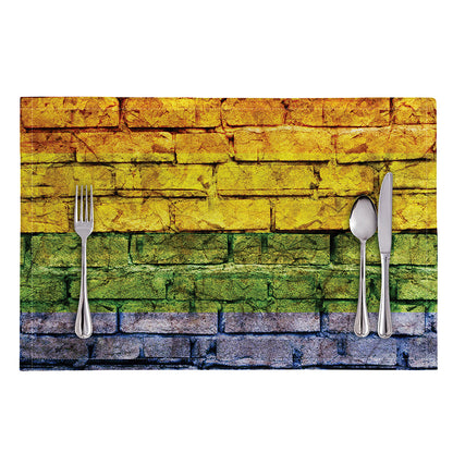 LGBT Pride Rainbow Brick Wall Print Placemat