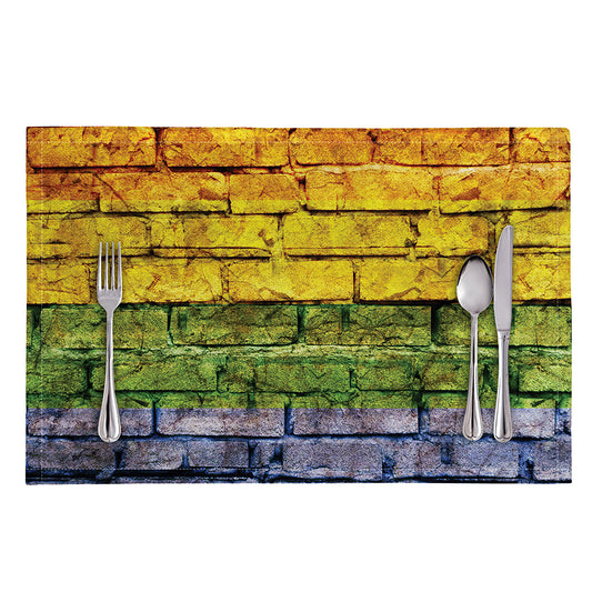 LGBT Pride Rainbow Brick Wall Print Placemat