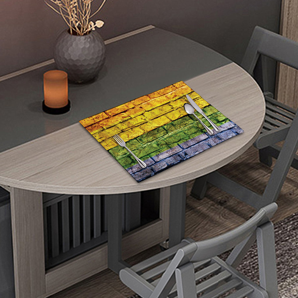 LGBT Pride Rainbow Brick Wall Print Placemat