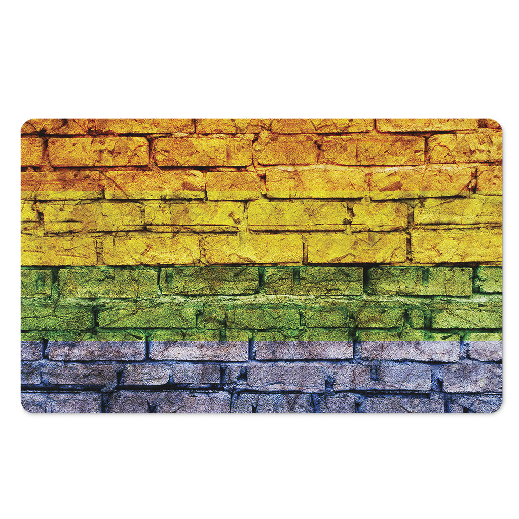LGBT Pride Rainbow Brick Wall Print Polyester Doormat