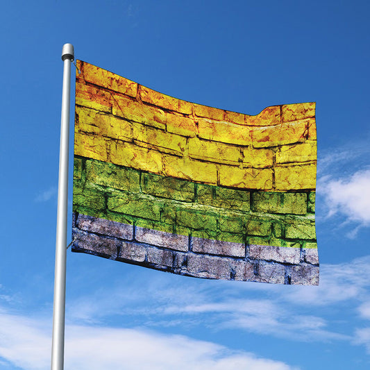 LGBT Pride Rainbow Brick Wall Print Polyester Flag