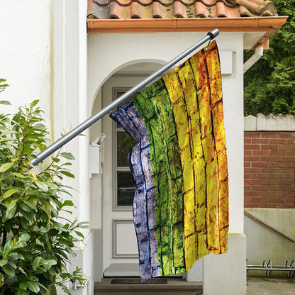 LGBT Pride Rainbow Brick Wall Print Polyester Flag
