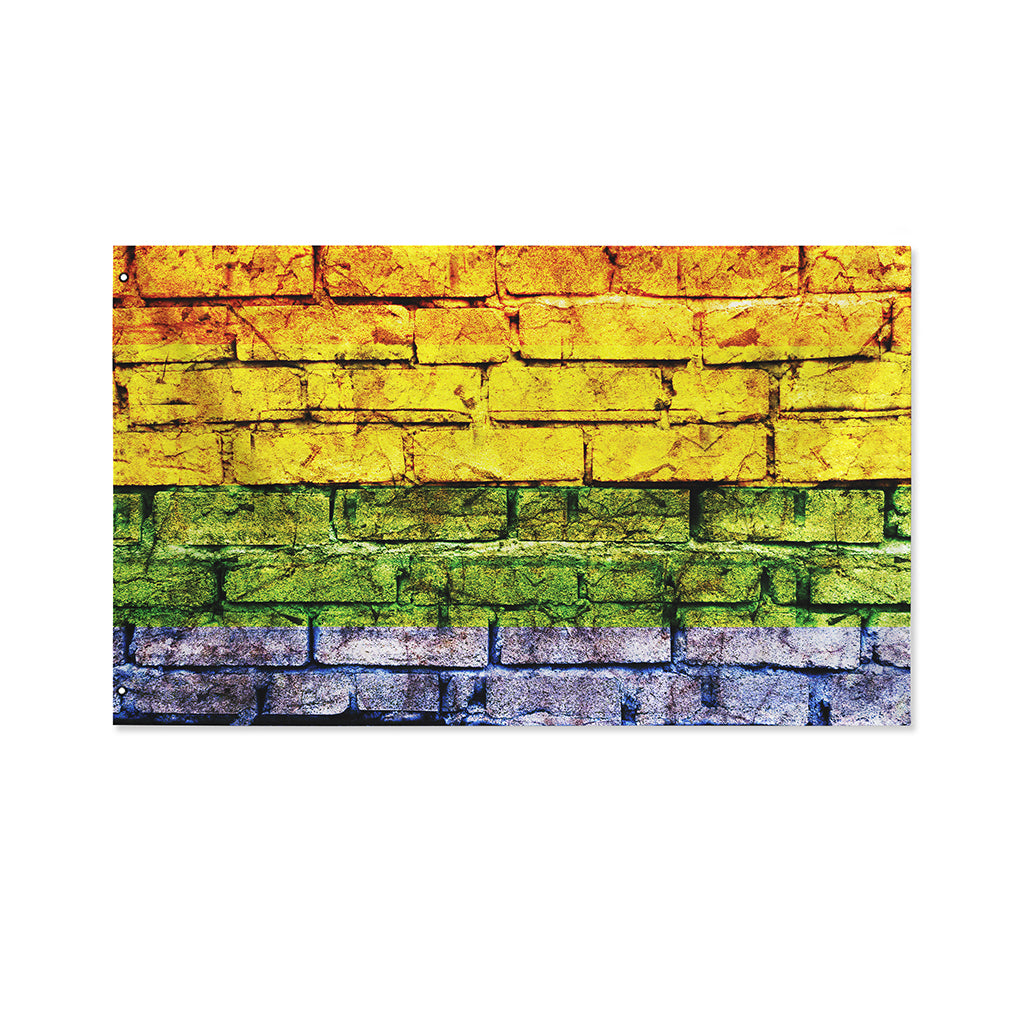 LGBT Pride Rainbow Brick Wall Print Polyester Flag