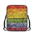 LGBT Pride Rainbow Brick Wall Print Rectangular Crossbody Bag