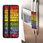 LGBT Pride Rainbow Brick Wall Print Refrigerator Handle Covers