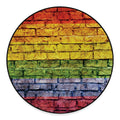 LGBT Pride Rainbow Brick Wall Print Round Floor Mat