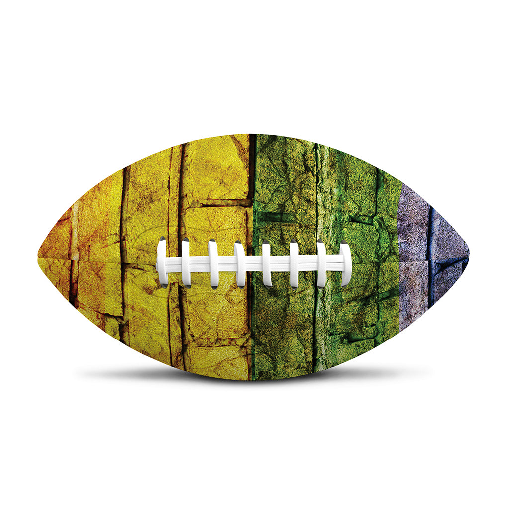 LGBT Pride Rainbow Brick Wall Print Rugby Ball