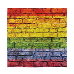LGBT Pride Rainbow Brick Wall Print Silk Bandana