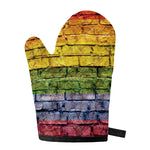 LGBT Pride Rainbow Brick Wall Print Single Oven Mitt