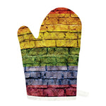 LGBT Pride Rainbow Brick Wall Print Single Oven Mitt