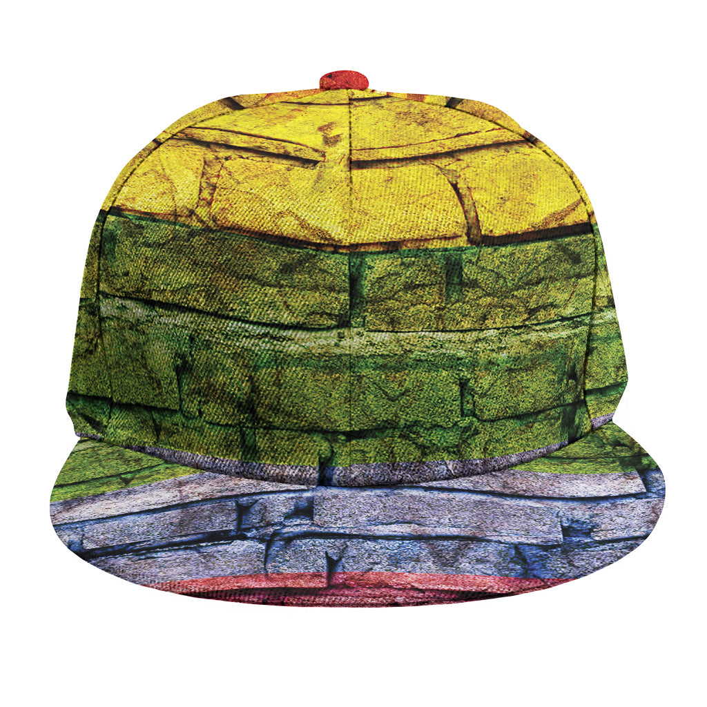 LGBT Pride Rainbow Brick Wall Print Snapback Cap