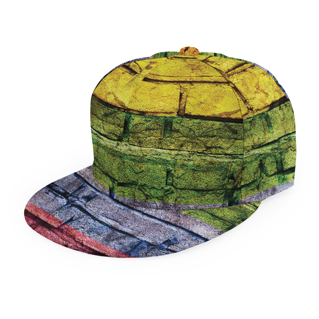 LGBT Pride Rainbow Brick Wall Print Snapback Cap