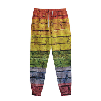 LGBT Pride Rainbow Brick Wall Print Sweatpants