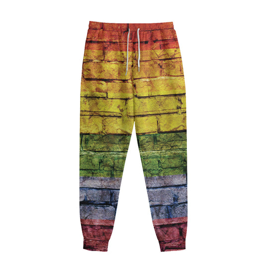 LGBT Pride Rainbow Brick Wall Print Sweatpants