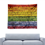 LGBT Pride Rainbow Brick Wall Print Tapestry
