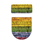 LGBT Pride Rainbow Brick Wall Print Toilet Lid And Tank Cover Set