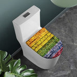 LGBT Pride Rainbow Brick Wall Print Toilet Lid Cover