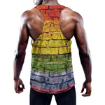 LGBT Pride Rainbow Brick Wall Print Training Tank Top