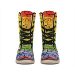 LGBT Pride Rainbow Brick Wall Print Winter Boots