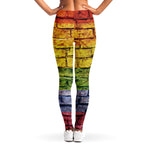 LGBT Pride Rainbow Brick Wall Print Women's Leggings