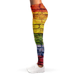 LGBT Pride Rainbow Brick Wall Print Women's Leggings