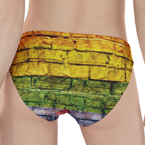 LGBT Pride Rainbow Brick Wall Print Women's Panties