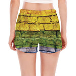 LGBT Pride Rainbow Brick Wall Print Women's Split Running Shorts