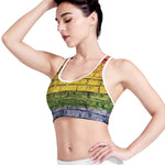 LGBT Pride Rainbow Brick Wall Print Women's Sports Bra