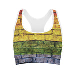 LGBT Pride Rainbow Brick Wall Print Women's Sports Bra