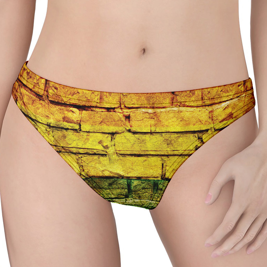 LGBT Pride Rainbow Brick Wall Print Women's Thong