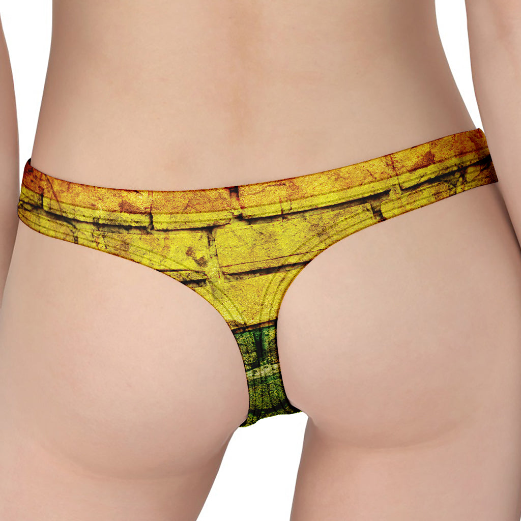 LGBT Pride Rainbow Brick Wall Print Women's Thong