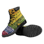 LGBT Pride Rainbow Brick Wall Print Work Boots
