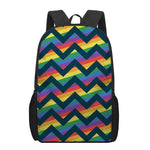 LGBT Pride Rainbow Chevron Pattern Print 17 Inch Backpack