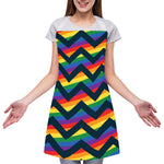 LGBT Pride Rainbow Chevron Pattern Print Adjustable Apron