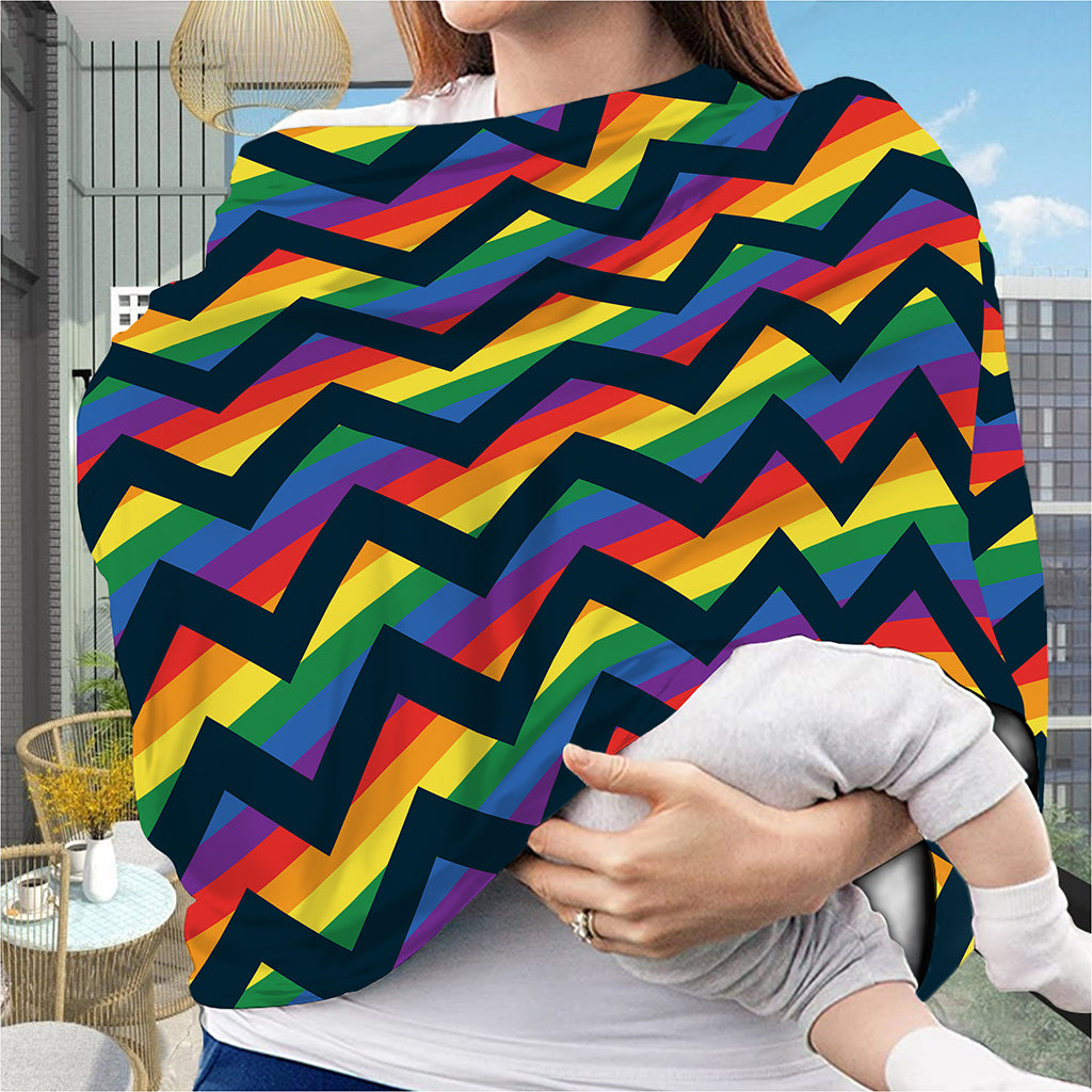 LGBT Pride Rainbow Chevron Pattern Print Baby Seat Cover