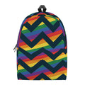 LGBT Pride Rainbow Chevron Pattern Print School Backpack