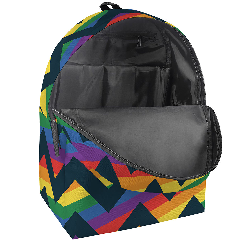 LGBT Pride Rainbow Chevron Pattern Print Backpack
