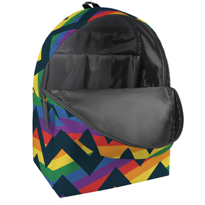 LGBT Pride Rainbow Chevron Pattern Print Backpack
