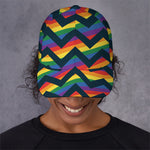LGBT Pride Rainbow Chevron Pattern Print Baseball Cap