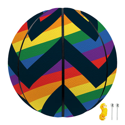 LGBT Pride Rainbow Chevron Pattern Print Basketball