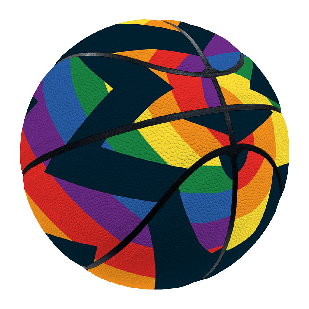 LGBT Pride Rainbow Chevron Pattern Print Basketball