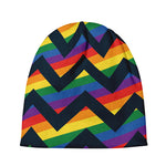 LGBT Pride Rainbow Chevron Pattern Print Beanie