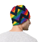 LGBT Pride Rainbow Chevron Pattern Print Beanie